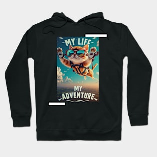 Funny cute cat adventure Hoodie